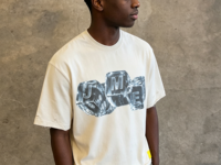 T-shirt Homme Personnalisé Coupe Boxy Oversize Imprimé Graphique Manches Courtes Streetwear Effet Vieilli Court Col Contrastant avec Logo