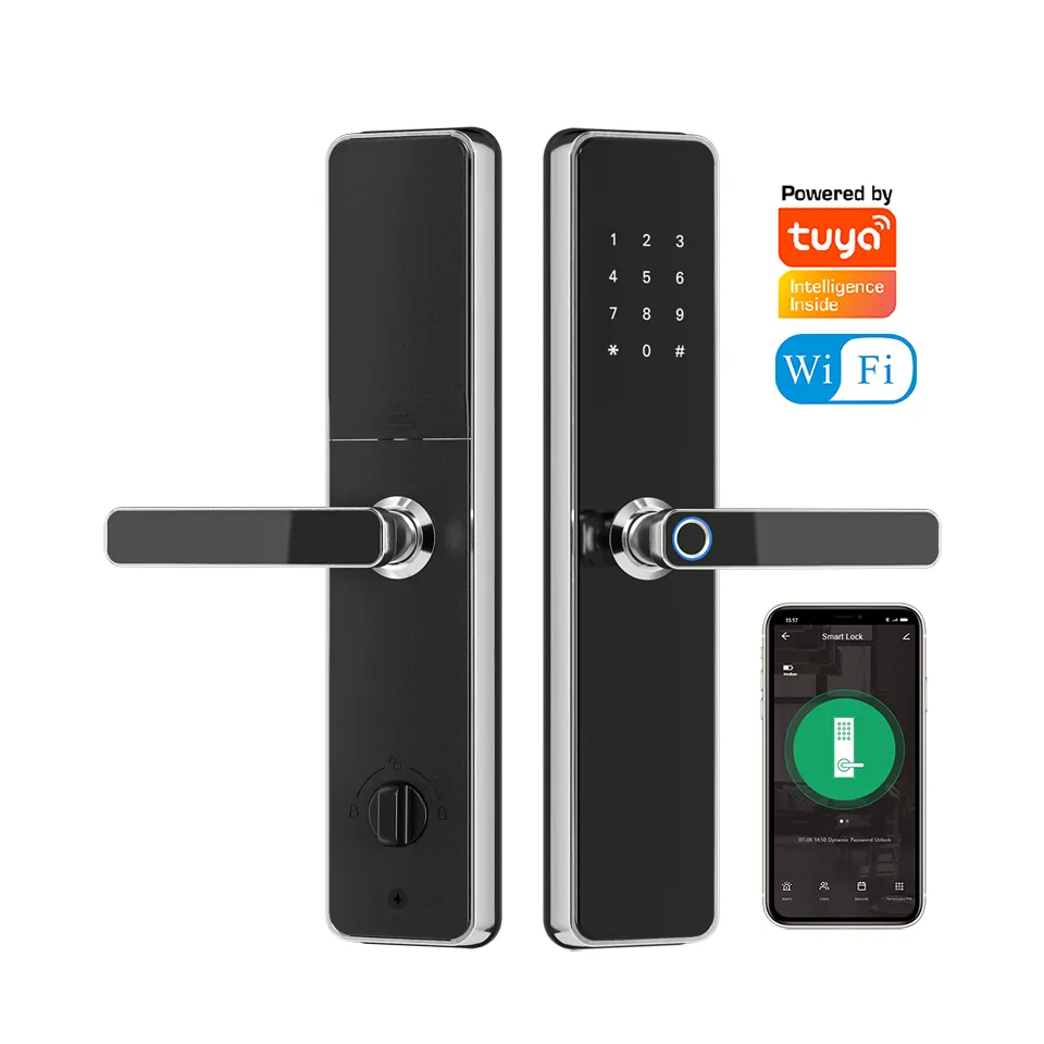 Cerradura Digital inteligente Tuya TTLock para puerta, con WiFi, biométrica, con huella dactilar, electrónica, sin llave