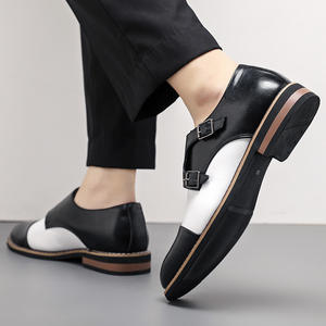 British Men's Waterproof Genuine Leather Closed Toe Shoes Oxford Handmade Wedding Formal Business Casual Anti-Slip <b>Buckle</b> <b>Straps</b> - Product Image 5