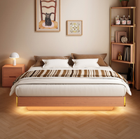 Tempat Tidur Kayu Solid Gantung, Tempat Tidur Tekanan Udara, Tempat Tidur Double, Apartemen Ukuran Kecil
