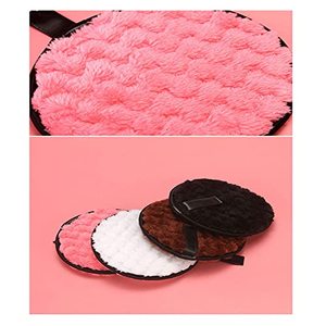 Lingette démaquillante personnalisable avec logo, éponge de beauté ovale réutilisable en flanelle colorée 11x11cm, cadeau pour le lavage du visage - Product Image 6