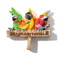 Großhandel Teneriffa Lanza rote Bulgarien Margarita ville Papagei Harz Souvenir Kühlschrank Magnet Custom für Reise geschenk Dekorativ