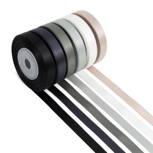 Ruban en satin double face noir et blanc pour emballage cadeau 9MM Vente en gros - Product Image 1
