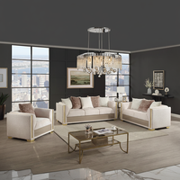 Ensemble de canapés en velours de luxe haut de gamme, style Chesterfield européen, modulaire, sectionnel, pour appartement, hôtel, salon, rembourré en mousse