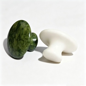 Gua Sha de Jade Natural de Gran Tamaño en Forma de Hongo, Herramienta de Masaje Gua Sha de Jade Personalizada, Tabla de Raspado de Piedra Guasha - Product Image 5