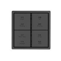 Interrupteur intelligent KNX en aluminium à 4 boutons et 8 commandes avec indice de protection IP20 pour utilisation hôtelière