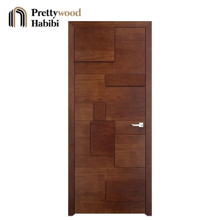 Prettwood-diseño de celosía tridimensional para Interior de la habitación, puerta de madera sólida, postmoderna, de lujo