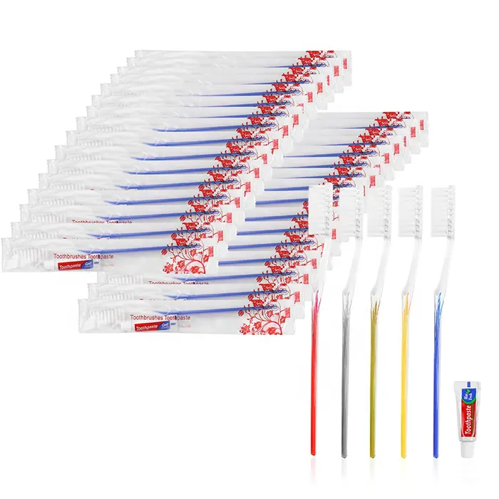 Hotel Amenities Disposable Hotel Toothbrush With Toothpaste Set Hotel Dental Kit