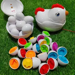 キッズマッチングおもちゃ教育学習カラーストレージ鶏卵おもちゃセット12PCS
