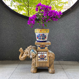 Adorno de Elefante Auspicioso, Base para Macetas de Jardín, Soporte Decorativo para Plantas, Decoración para Entrada de Patio - Product Image 5