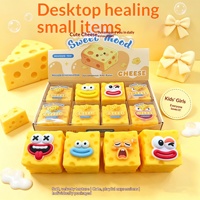 Nouveauté pour influenceurs : Jouet anti-stress souple en forme de fromage – Adorable petit coffret cadeau avec expressions ébahies, en caoutchouc