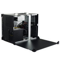 Ordinateur robuste MACASE à trois écrans pliables de 17,3 pouces avec résolution LCD 1920x1080, prend en charge les cartes mères EATX jusqu'à 140 mm, refroidissement intégré
