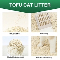 Litière pour chat en tofu, prix usine, 1,5 mm et 2,0 mm, biodégradable, écologique, jetable aux toilettes, agglomération rapide, contrôle des odeurs, sable naturel