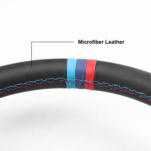 Volante de Carreras Acura de 14 Pulgadas (350 mm), Cuero de Microfibra, Diseño de Tres Colores en Rojo para Juegos de Derrape Perfectos - Product Image 2