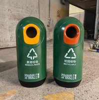 Poubelle extérieure moderne en fibre de verre de grande taille, résistante aux intempéries, en composite, pour la décoration des espaces publics commerciaux