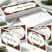 Cartes-cadeaux personnalisées haut de gamme avec estampage à chaud doré et enveloppe assortie pour emballage cadeau de marque de luxe