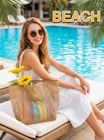 Sac de plage respirant en maille nid d'abeille, multi-poches, séchage rapide, sac anti-sable
