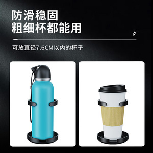 Foldable <b>Car</b> <b>Cup</b> <b>Holder</b> With Air Vent Universal Multifunctional Ashtray Center Stack ABS Black - Product Image 5