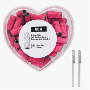 Ensemble de 100 petites bandes de ponçage pour ongles avec 2 mandrins pour la préparation des ongles, ongles en acrylique, manucure pédicure NAD120 - Product Image 1