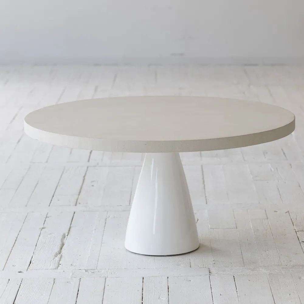 Concrete MDF high gloss white leg classic round wood concrete coffee table white wood coffee table for living room