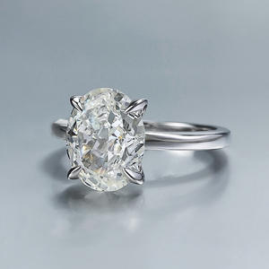 925 стерлингового серебра 8x10 мм Овальной Огранки Пасьянс кубический цирконий CZ обручальные кольца для нее - Product Image 2