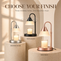 Lampe chauffe-bougie électrique avec hauteur réglable, brûleur de cire aromatique en métal pour bureau, spa, chambre à coucher, décoration, cadeau