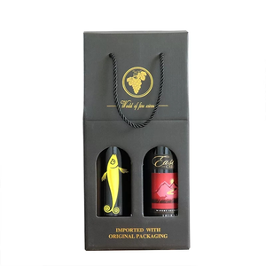 Caja de papel reciclable de lujo con logotipo personalizado, caja de regalo de embalaje de botella de vino tinto, whisky, licor, cajas de papel Kraft para vino - Product Image 1