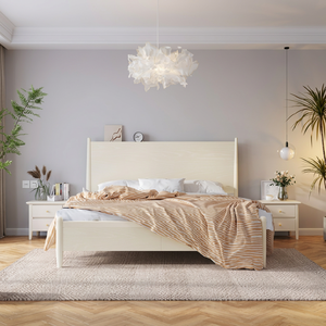 Base de Cama Nórdica de Madera Maciza, Estilo Escandinavo Minimalista, Tamaño King/Queen/Doble, para Dormitorio - Product Image 2