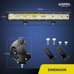 Nouvelle barre lumineuse LED H409 de 20 pouces 125W à triple rangée 8000LM, combiné faisceau large et spot, robuste pour tout-terrain, avec faisceau de câblage, blanc 12V - Product Image 6