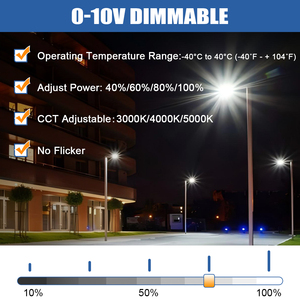 Luminaria LED para Exteriores de 200W, 160W, 120W, 80W, 150W, 120W, 90W, 60W, Regulable 0-10V, para Iluminación de Calles, Estacionamientos y Carreteras Principales - Product Image 3