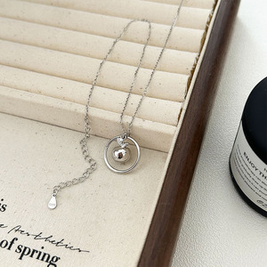 Collar con colgante de manzana de plata de ley S925, diseño geométrico de fruta, cadena para clavícula, regalo para mujer - Product Image 4