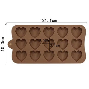 Molde de Silicona Tradicional 3D Antiadherente con Forma de Corazón de Diamante para Pasteles de Fondant, Waffles y Barras de Chocolate - Product Image 6