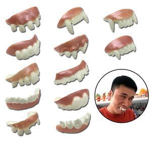 Dents de vampire pour farces d'Halloween, accessoires de mascarade, 12 types, unisexe, pour adolescents, masques amusants pour fêtes - Product Image 1
