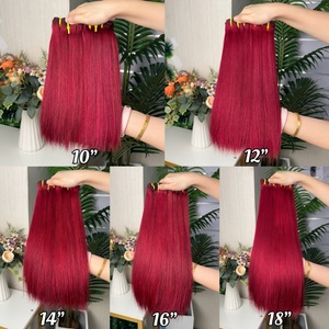 ผมตรงแบบ Bone Straight คุณภาพ Super Double Drawn แท้ 100% สีเบอร์กันดี - Product Image 1