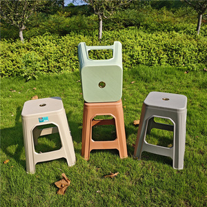 <b>Plastic</b> Square <b>Stool</b> 26x34 Cm Stackable Minimalist Design For Home Outdoor Use Adult Size Thickened PP Material - Product Image 4