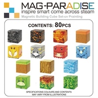 Blocs de construction magnétiques puissants, cubes magnétiques 3D, ensemble de mosaïque professionnel pour enfants, jeu d'entraînement sensoriel et logique