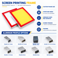Cadre de sérigraphie en aluminium pré-émaillé personnalisé avec différentes mailles