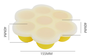 Moule de cuisson et de congélation en silicone à 7 compartiments avec poignée pour aliments pour bébés faits <span class=keywords><strong>maison</strong></span>, glaçons et œufs, et récipient de stockage - Product Image 6