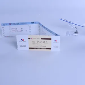 Olantai impressão em branco design personalizado, bilhetes de avião de papel térmico com passagem