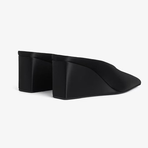Sandalias de seda con punta para mujer, mules sexys, zapatos de tacón alto de cuña, para vestir en verano - Product Image 5