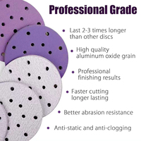Disque de ponçage BILYX violet 150 mm en oxyde d'aluminium à crochets et boucles, grain moyen 1 mm, garantie OEM 3 ans pour voitures, céramiques et métaux