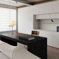 Conception d'intérieur d'appartement spacieux avec personnalisation complète de la maison, vue panoramique et zone d'étude à plan ouvert