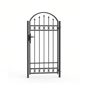 Portail en acier thermolaqué gris 39,37 x 68,90, design traditionnel, style battant avec serrure - Product Image 1