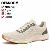 Vente en gros de baskets de course pour hommes en maille Fly Knit, personnalisables avec logo couleur, respirantes, légères et décontractées pour la marche