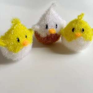 Linge à vaisselle en <span class=keywords><strong>crochet</strong></span> fait à la main Design acrylique carré créatif avec coquille cassée Poussin Serviette à vaisselle en polyester - Product Image 3