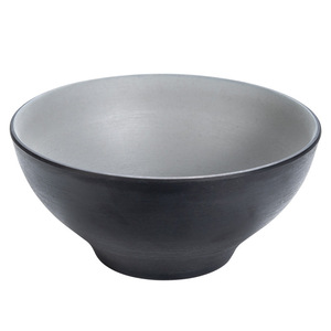 A5 Imitation Porcelain Gray-<b>Black</b> Rock Two-Tone Japanese Ramen Bowl/Soup Bowl/Large Bowl for Fruit, Cold Dishes, and Japanese - Product Image 4