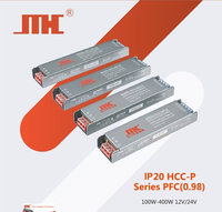Alimentation LED IP20 à haut facteur de puissance (PFC 0,95), mince, 100W-400W, 12V 8A, avec entrée 220V/120V