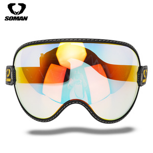 Soman T3เลนส์มอเตอร์ไซค์ย้อนยุค, หมวกกันลมอเนกประสงค์วัสดุ PC - Product Image 1