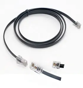 Negro personalizado RJ45 8P8C a DSL RJ11 6P4C teléfono módem Wan Cable