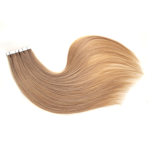 K.S WIGS Extensions de cheveux 100% Remy chinois, trame unique, texture lisse, résistantes à la chute, application facile, teinte 18K, à fixer par ruban adhésif - Product Image 4